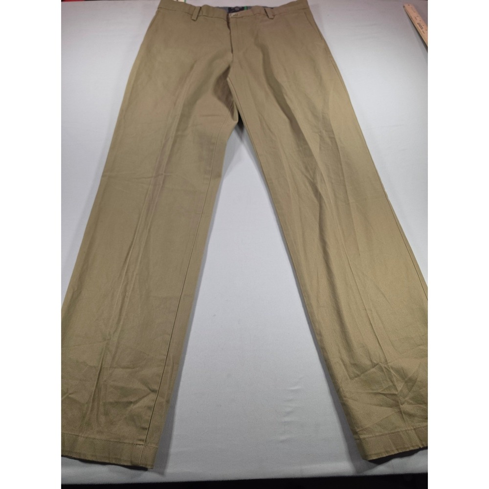 Dockers Signature Iron Free Khaki Pants Mens 33x34 Classic Fit Tan Lux Stretch